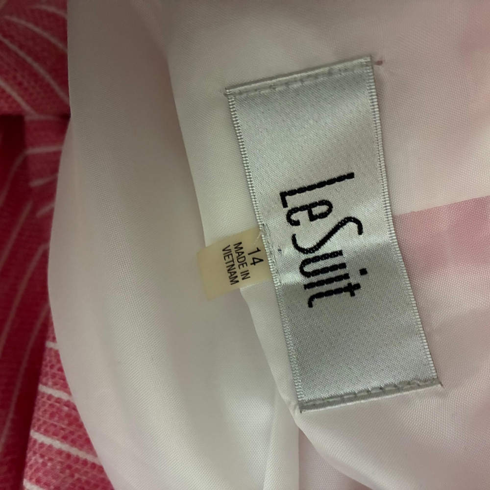 Le Suit | Career Suit Separates in Pink with White Stripes Size 14 - Picture 2 of 6